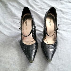 Cute faux animal print strapped heels